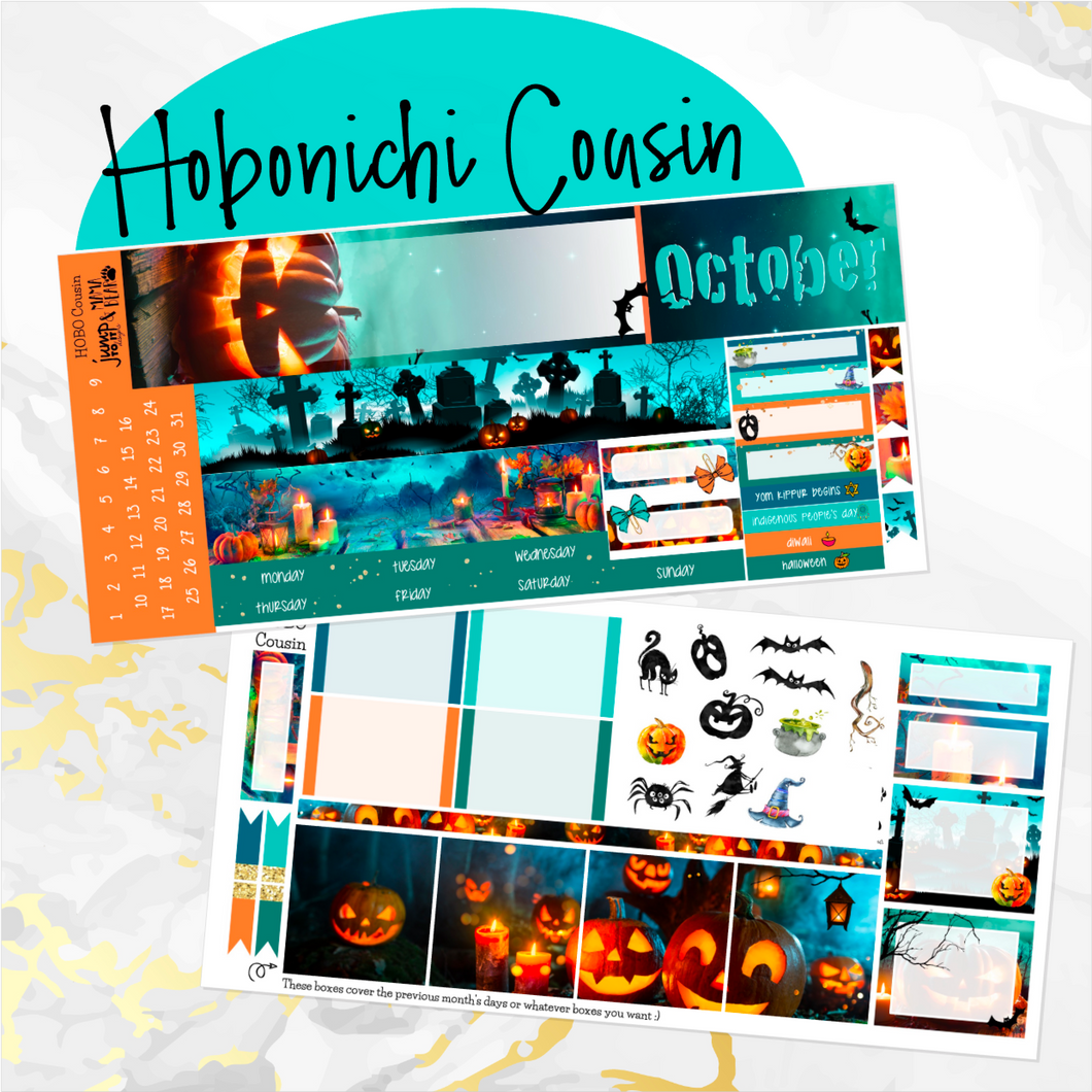 October Haunting Halloween monthly - Hobonichi Cousin A5 personal planner