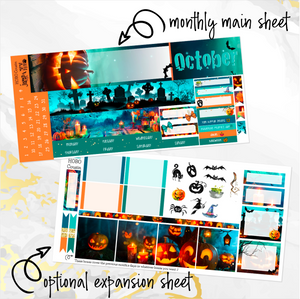 October Haunting Halloween monthly - Hobonichi Cousin A5 personal planner