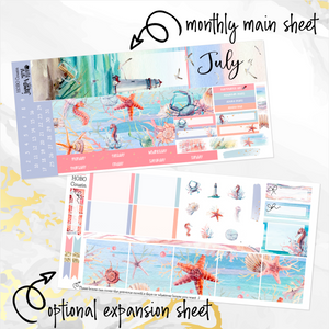 July Sea Treasures monthly - Hobonichi Cousin A5 personal planner