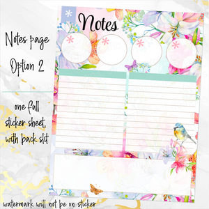 May Spring Bouquet '24 Notes monthly sticker - Erin Condren Vertical Horizontal 7"x9", Happy Planner Classic, Mini & Big