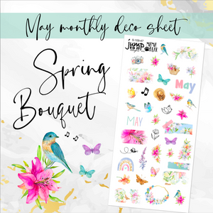 May Spring Bouquet Deco sheet - planner stickers          (S-109-47)