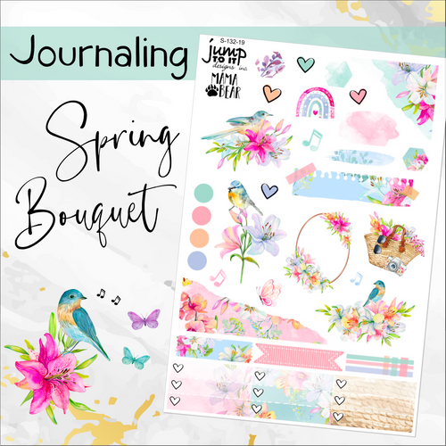 May Spring Bouquet JOURNAL sheet - planner stickers          (S-132-19)