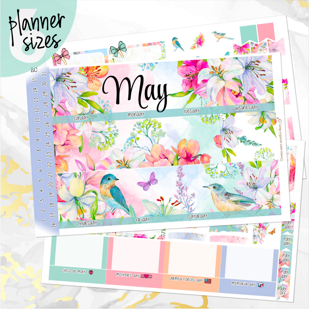 May Spring Bouquet '24 monthly - Erin Condren Vertical Horizontal 7