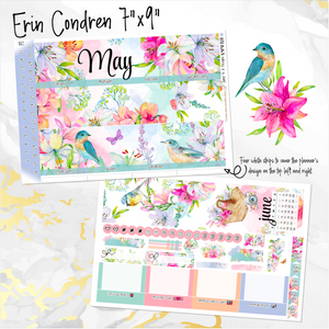 May Spring Bouquet '24 monthly - Erin Condren Vertical Horizontal 7"x9", Happy Planner Classic, Mini & Big