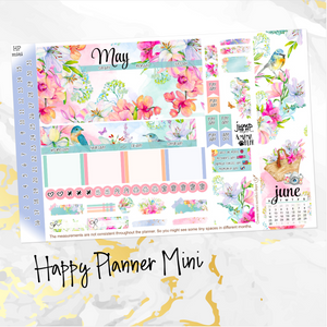 May Spring Bouquet '24 monthly - Erin Condren Vertical Horizontal 7"x9", Happy Planner Classic, Mini & Big