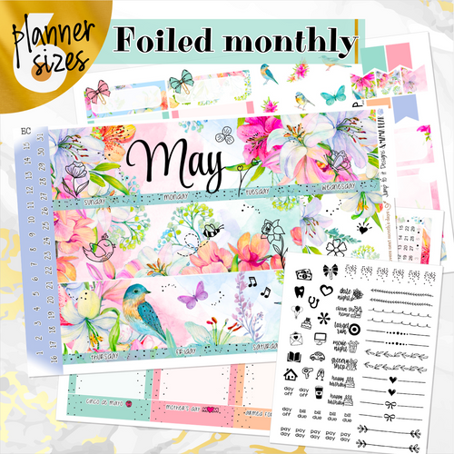 New Release May Spring Bouquet monthly - Erin Condren Vertical Horizontal 7