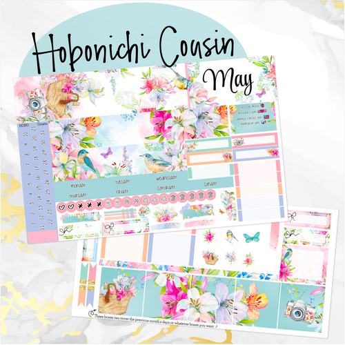 May Spring Bouquet monthly - Hobonichi Cousin A5 personal planner