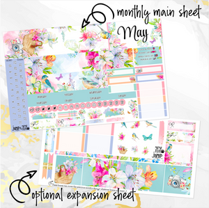 May Spring Bouquet monthly - Hobonichi Cousin A5 personal planner