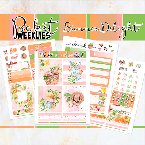 Summer Delight - POCKET Mini Weekly Kit Planner stickers