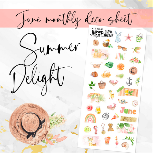 Summer Delight Deco sheet - planner stickers          (S-109-48)