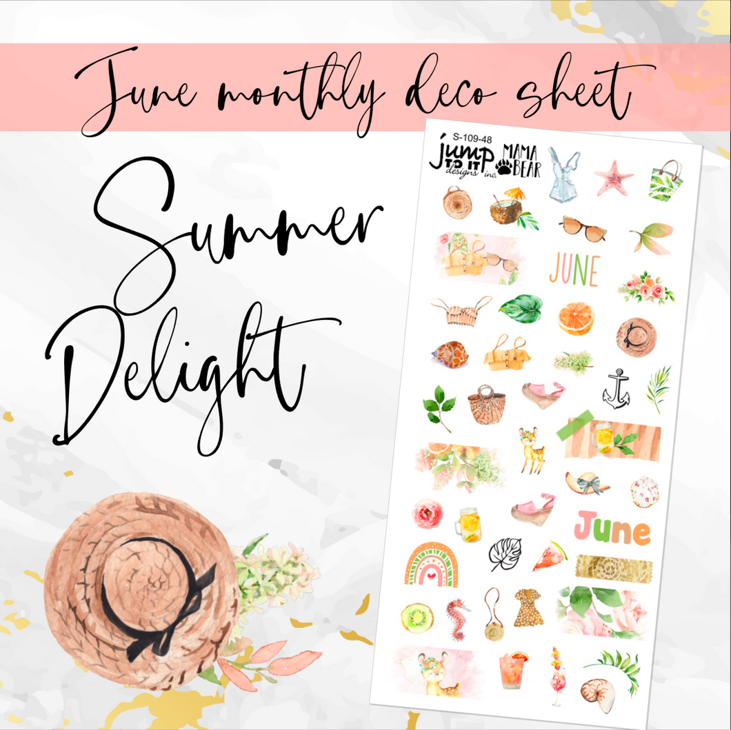 June Spring Bouquet Deco sheet - planner stickers          (S-109-48)