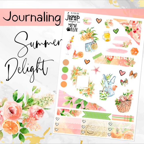 June Summer Delight JOURNAL sheet - planner stickers          (S-132-20)