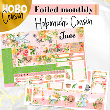 Load image into Gallery viewer, June Spring Bouquet FOILED monthly - Hobonichi Cousin A5 personal planner