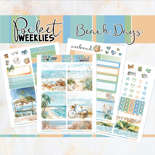 Beach Days - POCKET Mini Weekly Kit Planner stickers