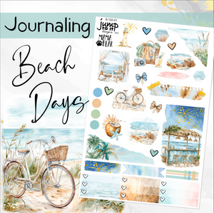 July Beach Days JOURNAL sheet - planner stickers          (S-132-21)