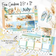 Load image into Gallery viewer, July Beach Days monthly - Erin Condren Vertical Horizontal 7&quot;x9&quot;, Happy Planner Classic, Mini &amp; Big (Copy)