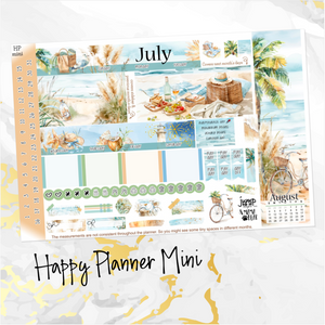 July Beach Days monthly - Erin Condren Vertical Horizontal 7"x9", Happy Planner Classic, Mini & Big (Copy)