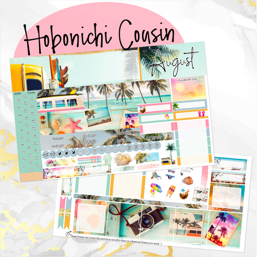 August Summer Dreams monthly - Hobonichi Cousin A5 personal planner