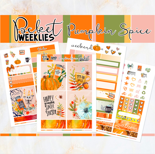 Pumpkin Spice - POCKET Mini Weekly Kit Planner stickers