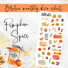Load image into Gallery viewer, Pumpkin Spice Deco sheet - planner stickers          (S-109-51)