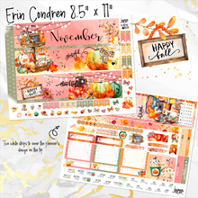 Load image into Gallery viewer, November Thanksgiving Bliss &#39;24 FOILED monthly - Erin Condren Vertical Horizontal 7&quot;x9&quot;, Happy Planner Classic, Mini &amp; Big