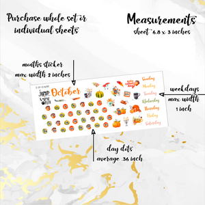 Monthly Planner Kits MINIs - Whole year 12 months Jan - Dec  (S-137 Mini)