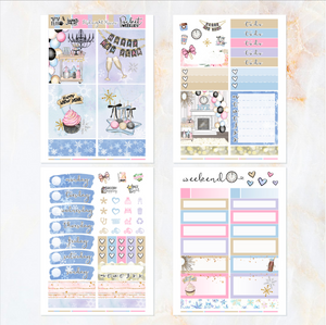 Midnight Kisses NYE - POCKET Mini Weekly Kit Planner stickers
