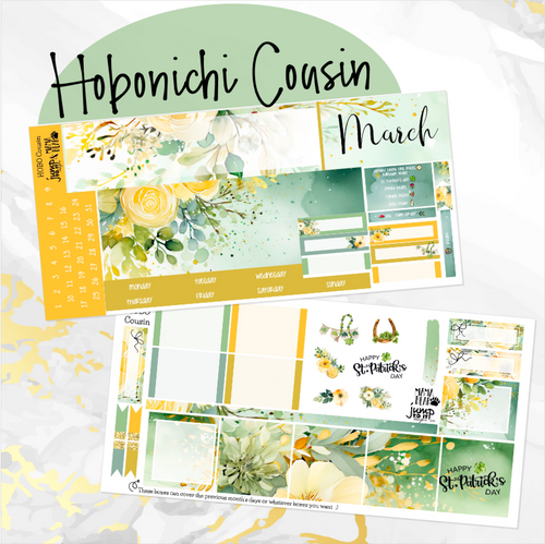 March Dreamy Floral monthly - Hobonichi Cousin A5 personal planner