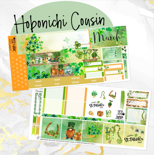 March St Patrick’s Day monthly - Hobonichi Cousin A5 personal planner