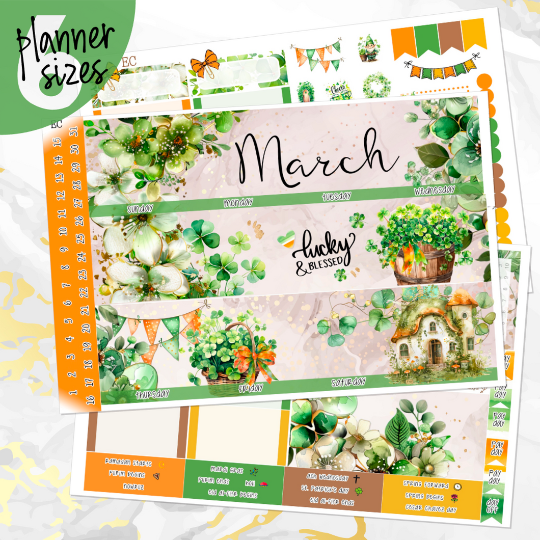 March Shamrock Dreams monthly - Erin Condren Vertical Horizontal 7