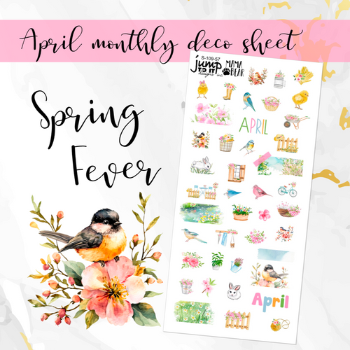 April Spring Fever Deco sheet - planner stickers          (S-109-57)