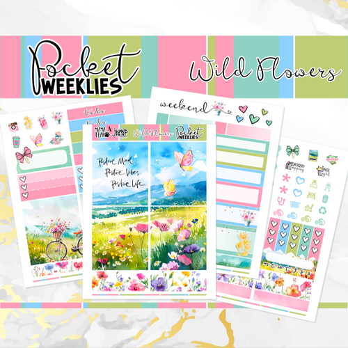 May Wild Flowers - POCKET Mini Weekly Kit Planner stickers