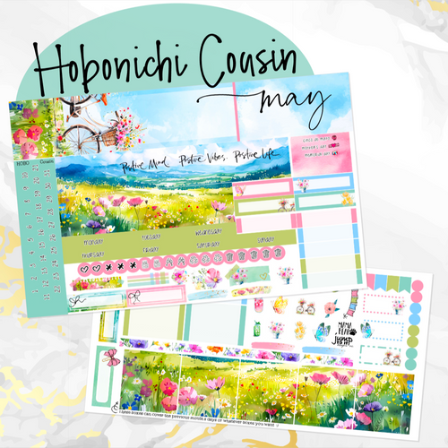 May Wild Flowers monthly - Hobonichi Cousin A5 personal planner