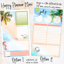 Load image into Gallery viewer, July Lazy Days Notes monthly sticker - Erin Condren Vertical Horizontal 7&quot;x9&quot;, Happy Planner Classic, Mini &amp; Big