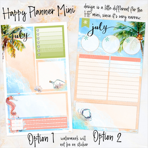July Lazy Days Notes monthly sticker - Erin Condren Vertical Horizontal 7"x9", Happy Planner Classic, Mini & Big