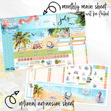 Load image into Gallery viewer, July Lazy Days FOILED monthly - Hobonichi Cousin A5 personal planner