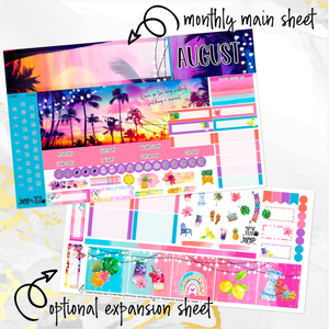 August Sunset in Paradise monthly - Hobonichi Cousin A5 personal planner
