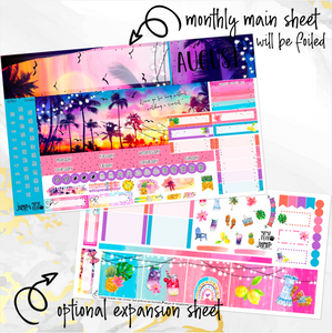 August Sunset in Paradise FOILED monthly - Hobonichi Cousin A5 personal planner
