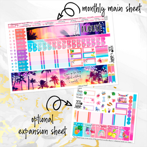 August Sunset in Paradise monthly - Hobonichi Weeks personal planner