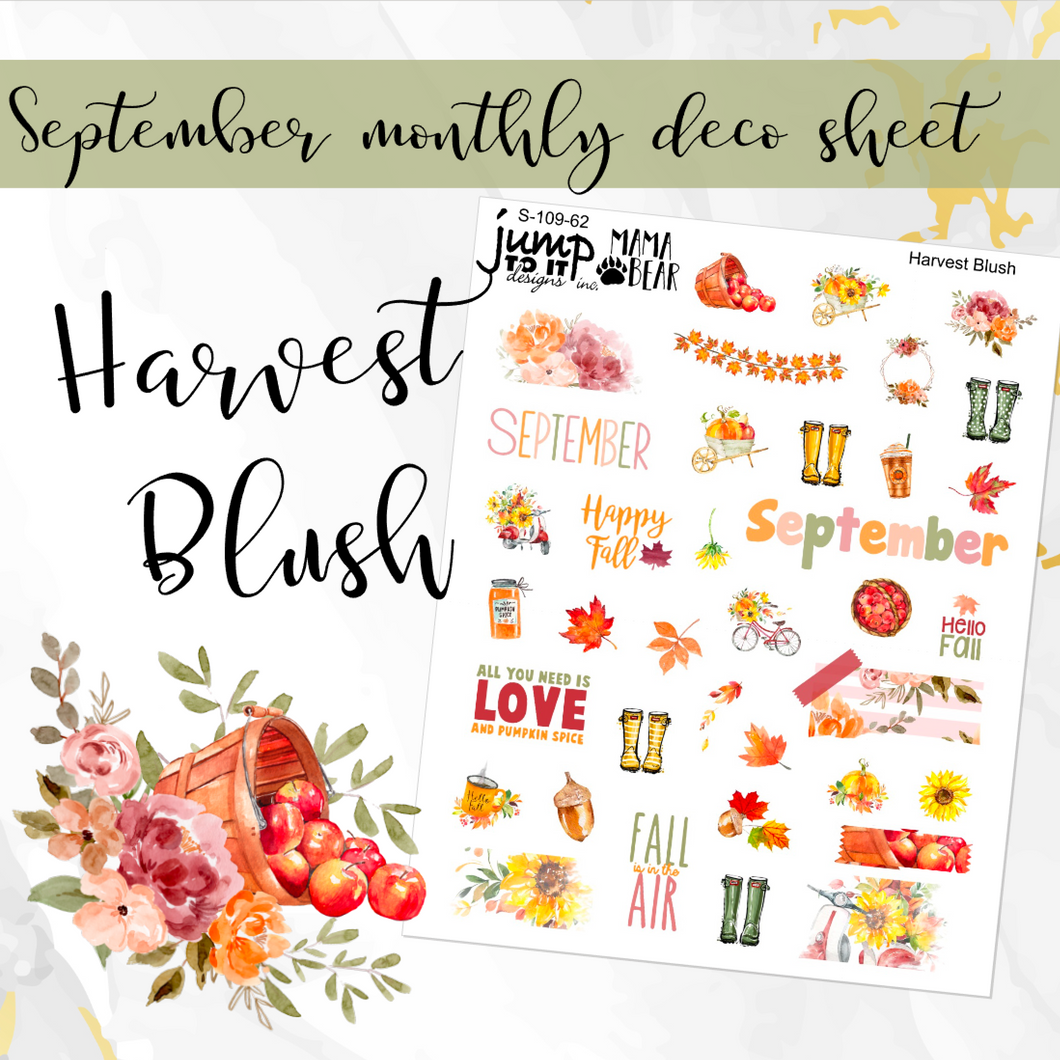 September Harvest Blush Deco sheet - planner stickers          (S-109-62)