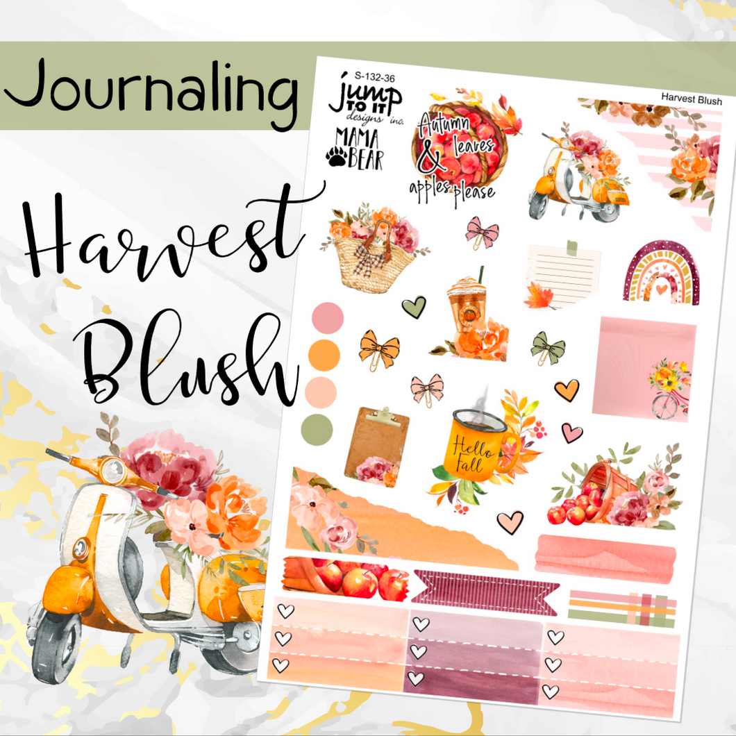 Harvest Blush JOURNAL sheet - planner stickers          (S-132-36)