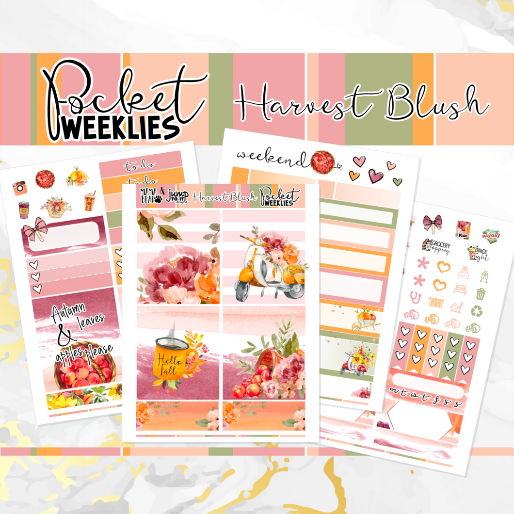 September Harvest Blush - POCKET Mini Weekly Kit Planner stickers