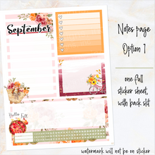 Load image into Gallery viewer, September Harvest Blush Notes monthly sticker - Erin Condren Vertical Horizontal 7&quot;x9&quot;, Happy Planner Classic, Mini &amp; Big