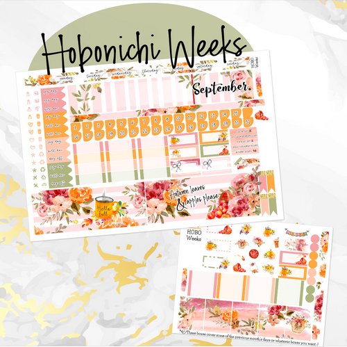 September Harvest Blush monthly - Hobonichi Weeks personal planner