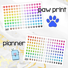 Load image into Gallery viewer, Functional Icon planner stickers -Asterisk, Balloons, Clothesline, Coffee, Computer, Doctor, Email, Fork/knife, Gift, Grocery bag, Hair dryer, Happy mail, Kettlebell, Laundry basket, Paper clip, Paw print, Planner, Prescription, Tooth, Trash (S-113)