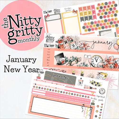 January New Year ’23 - The Nitty Gritty Monthly - Erin Condren Vertical Horizontal