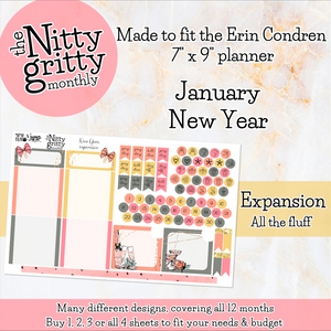 January New Year ’23 - The Nitty Gritty Monthly - Erin Condren Vertical Horizontal
