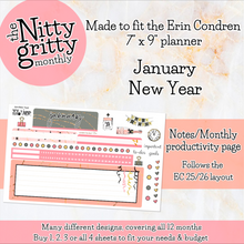 Load image into Gallery viewer, January New Year ’23 - The Nitty Gritty Monthly - Erin Condren Vertical Horizontal