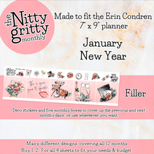 Load image into Gallery viewer, January New Year ’23 - The Nitty Gritty Monthly - Erin Condren Vertical Horizontal