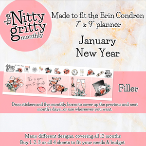 January New Year ’23 - The Nitty Gritty Monthly - Erin Condren Vertical Horizontal